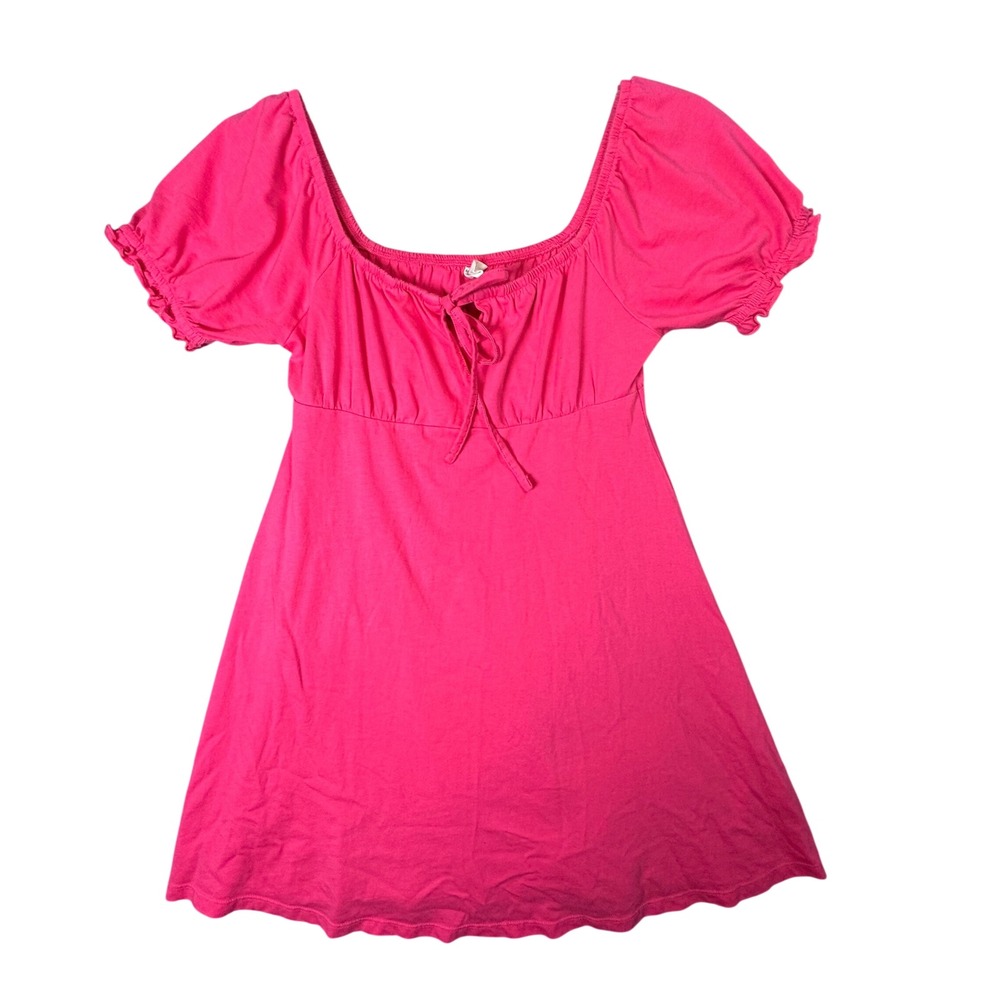 Melrose and Market Pink Organic Cotton Empire Waist Mini Dress Coquette Small